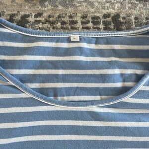 Amazon Blue and White Striped Blouse